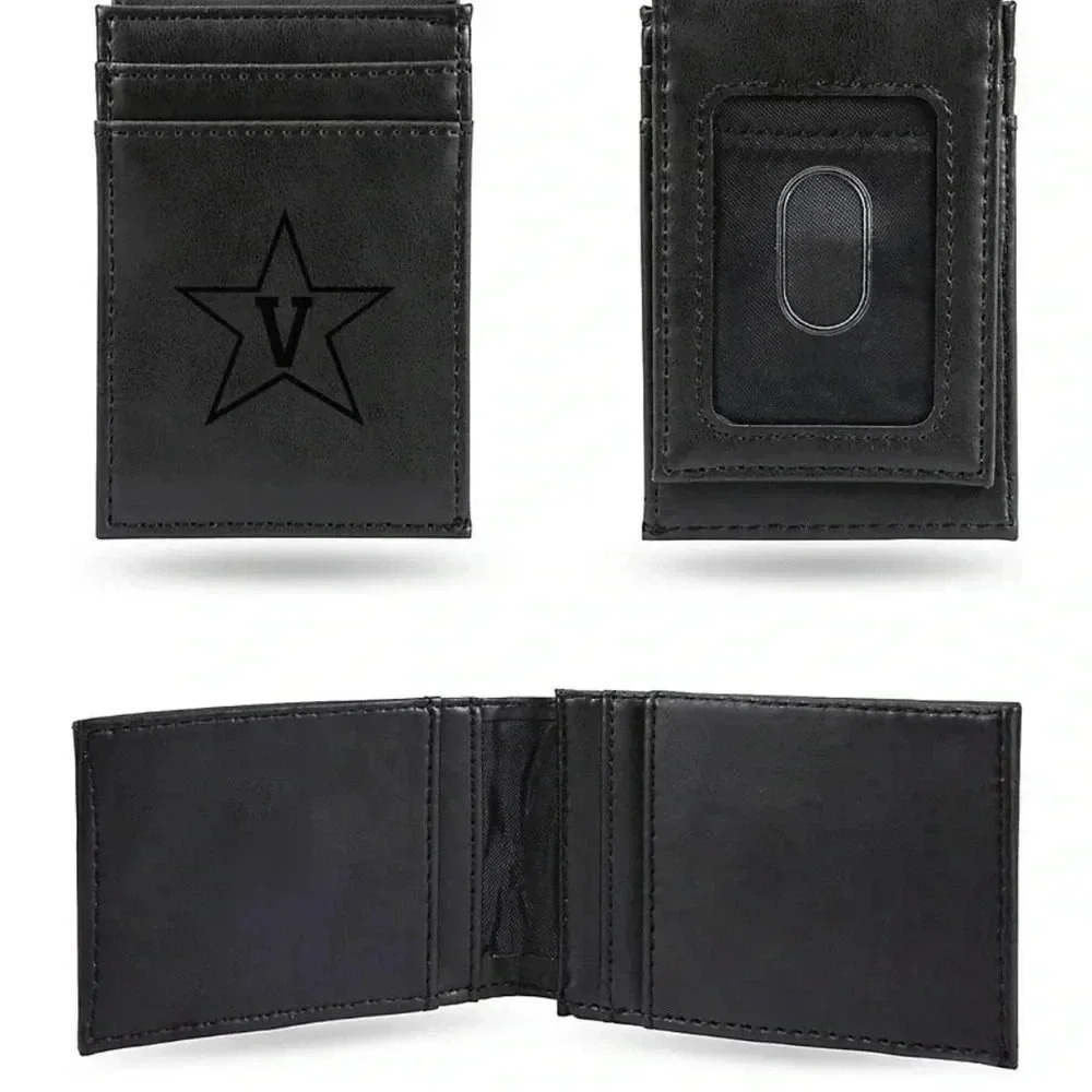 NWT NCAA Vanderbilt Commodores
Laser Engraved Men Black Wallet Card Holder
